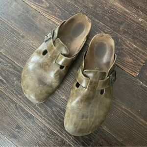 birkenstock brown leather clogs size 41
